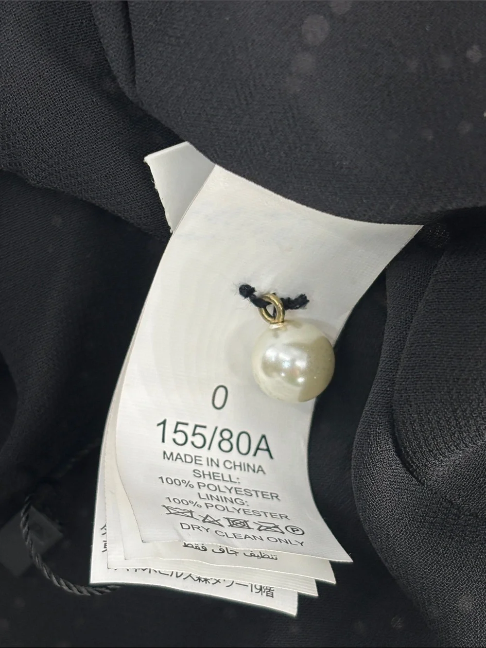 KATE SPADE Black Wavy Dot Pleated Chiffon Necktie long sleeve  lined dress NWT